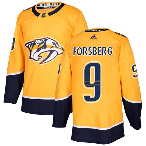 Adidas Nashville Predators #9 Filip Forsberg Yellow Home Authentic Stitched Youth NHL Jersey->youth nhl jersey->Youth Jersey
